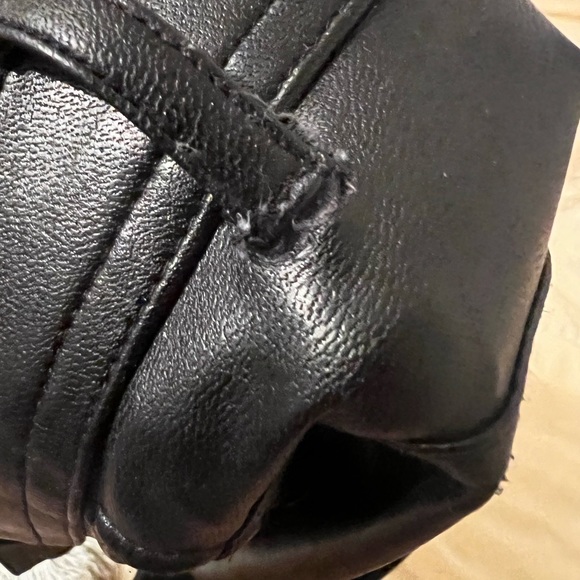 WILFRED- Size two leather legging pant, mid rise, button closure - Picture 3 of 5